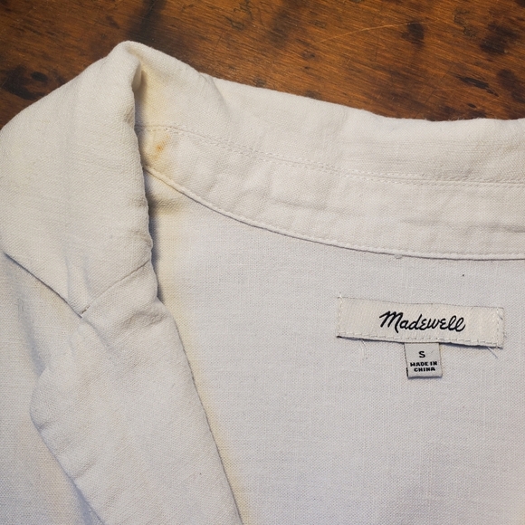 Madewell Linen-Blend Hayden Popover Top – Size S - White - Picture 6 of 7